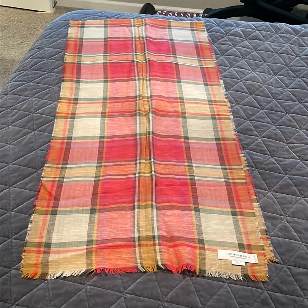 Lochcarron Plaid Scarf in Red and Yellow